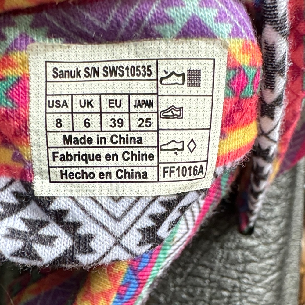 Sanuk Yoga Sling 2 tribal colorful‎ flip-flop women’s size 8 - Picture 6 of 6